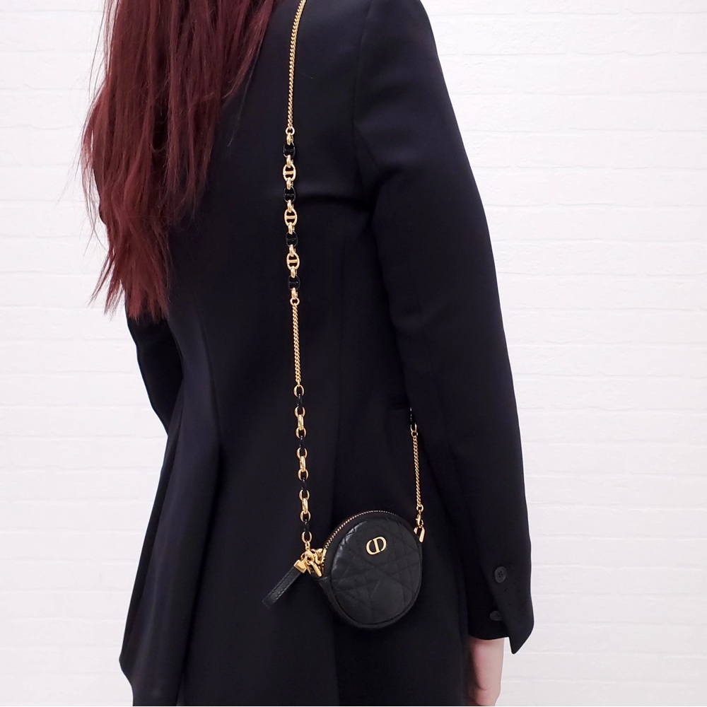 Brand new mini Dior caro round pouch !